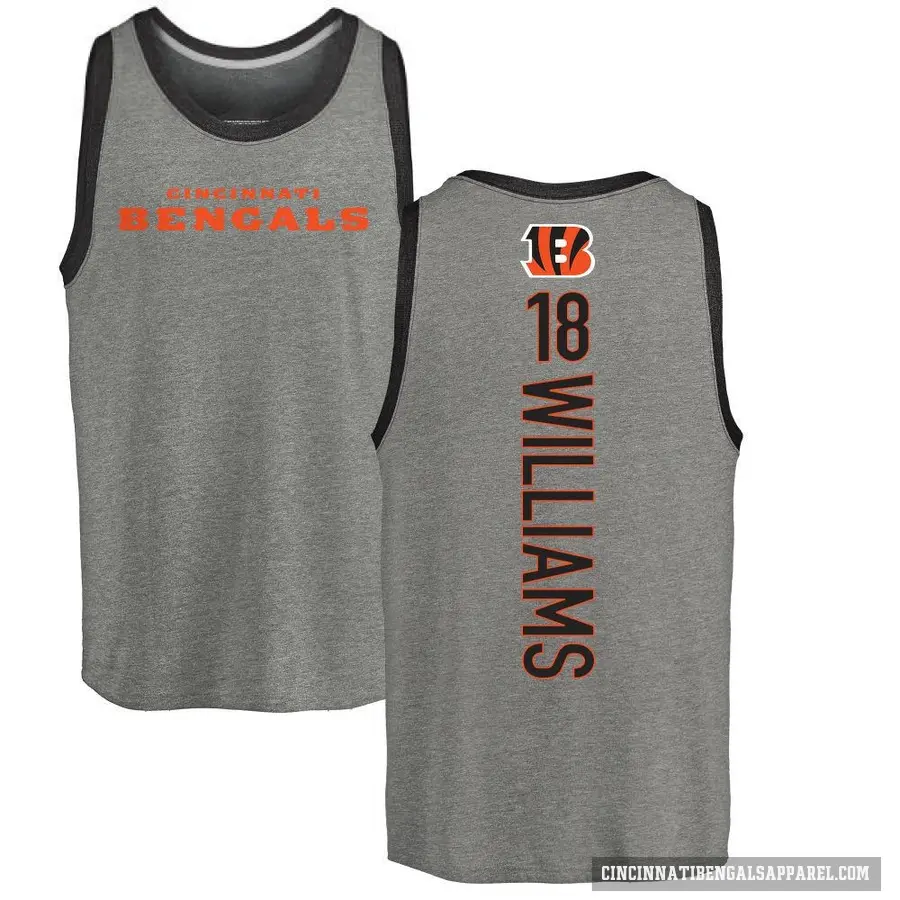 Men's ＃18 Isaiah Williams Cincinnati Bengals Ash Backer Tank Top