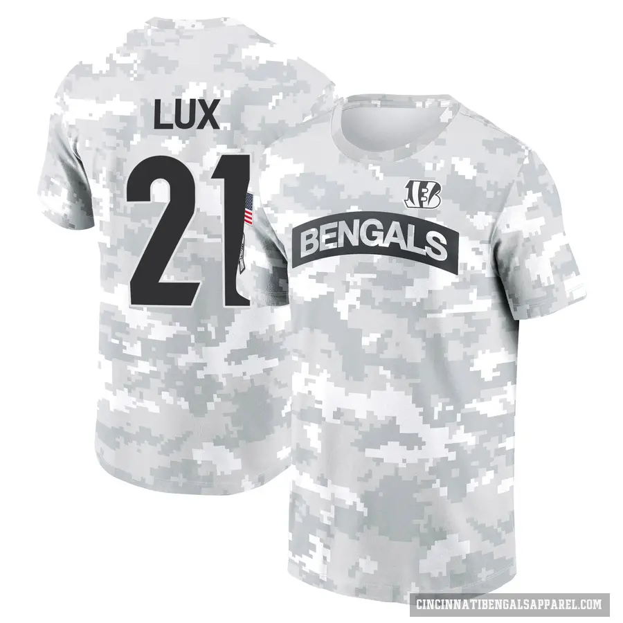 Men's ＃21 Bralyn Lux Cincinnati Bengals Camo Arctic 2024 Salute to Service Performance T-Shirt
