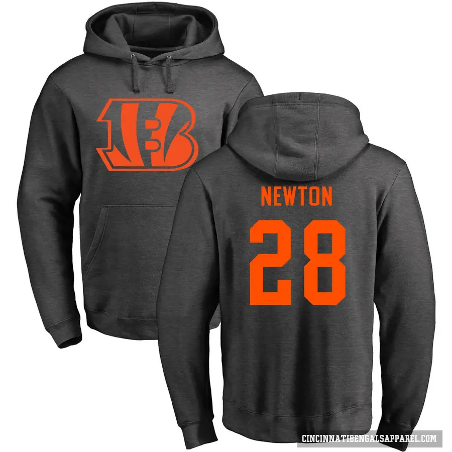 Men's ＃28 Josh Newton Cincinnati Bengals Pro Line by Branded Ash One Color Pullover Hoodie