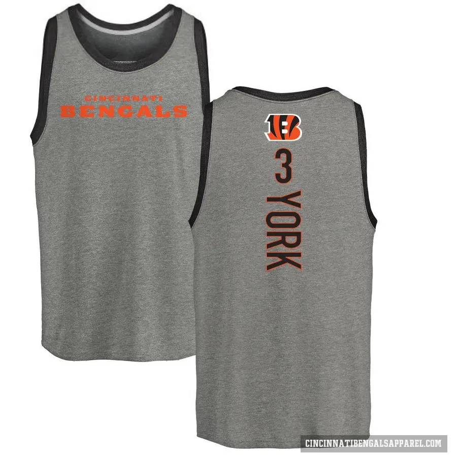 Men's ＃3 Cade York Cincinnati Bengals Ash Backer Tank Top