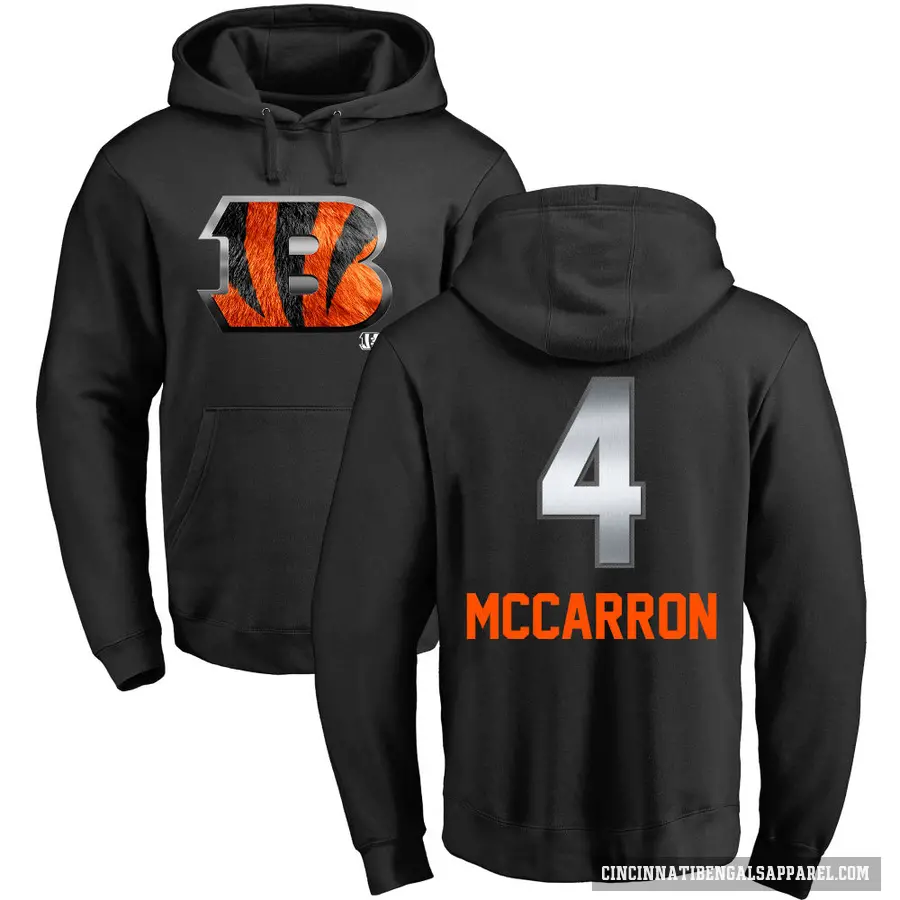 Men's ＃4 AJ McCarron Cincinnati Bengals Black Midnight Mascot Pullover Hoodie