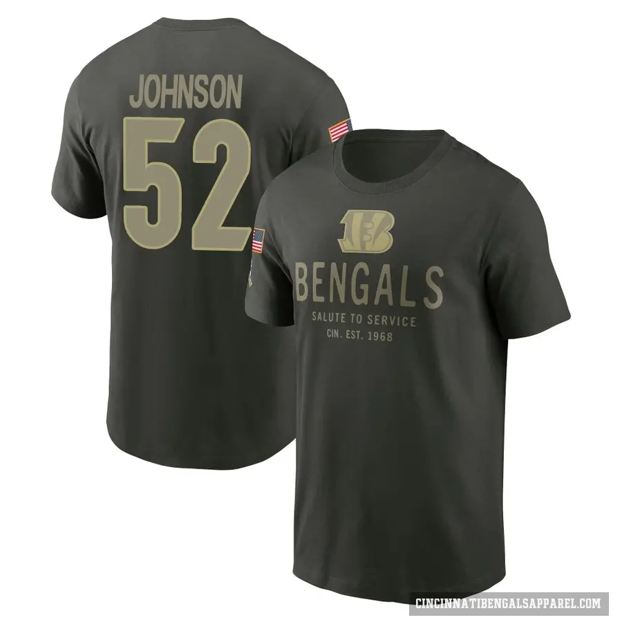 Men's ＃52 Cedric Johnson Cincinnati Bengals Green Forest/ 2025 Salute to Service Sideline Primary Edge T-Shirt