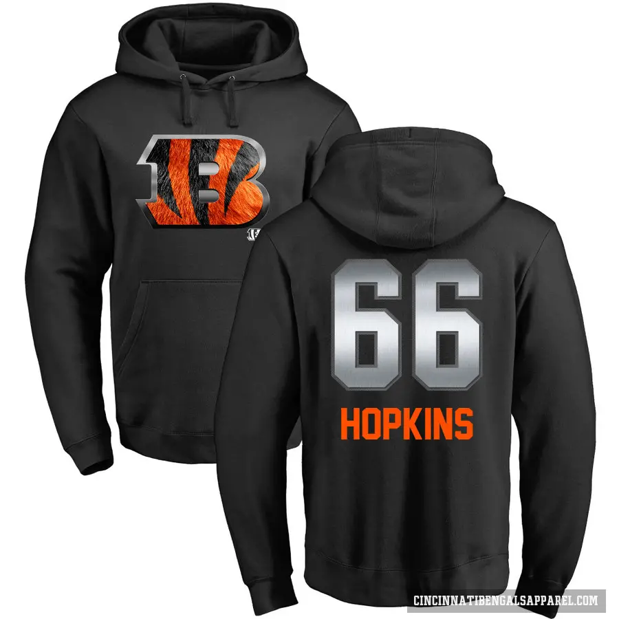 Men's ＃66 Trey Hopkins Cincinnati Bengals Black Midnight Mascot Pullover Hoodie