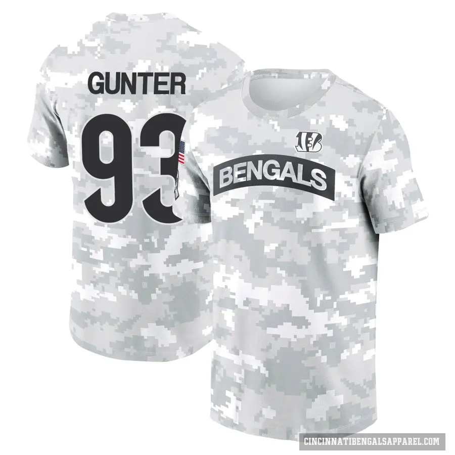Men's ＃93 Jeff Gunter Cincinnati Bengals Camo Arctic 2024 Salute to Service Performance T-Shirt