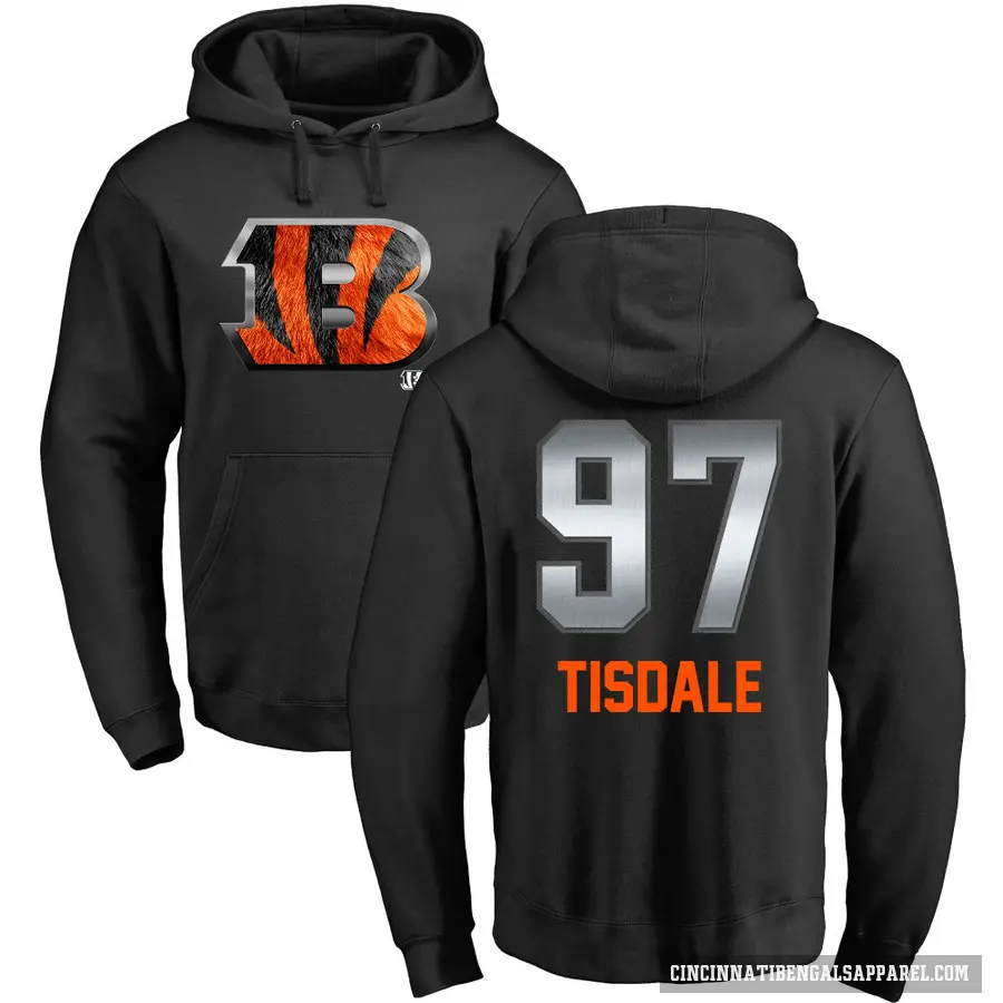 Men's ＃97 Tariqious Tisdale Cincinnati Bengals Black Midnight Mascot Pullover Hoodie