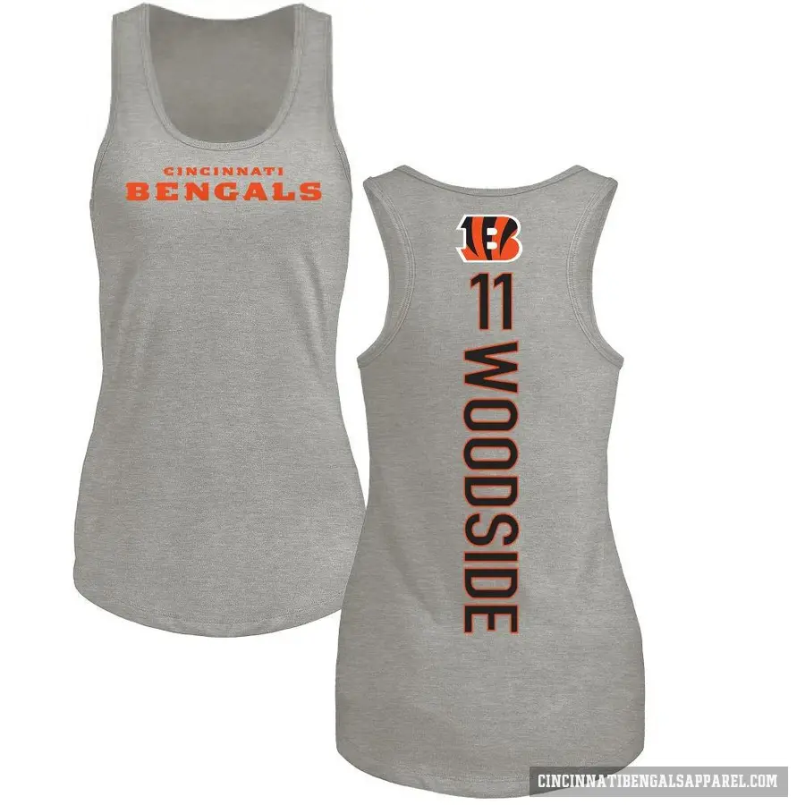 Women's ＃11 Logan Woodside Cincinnati Bengals Ash Backer Tank Top