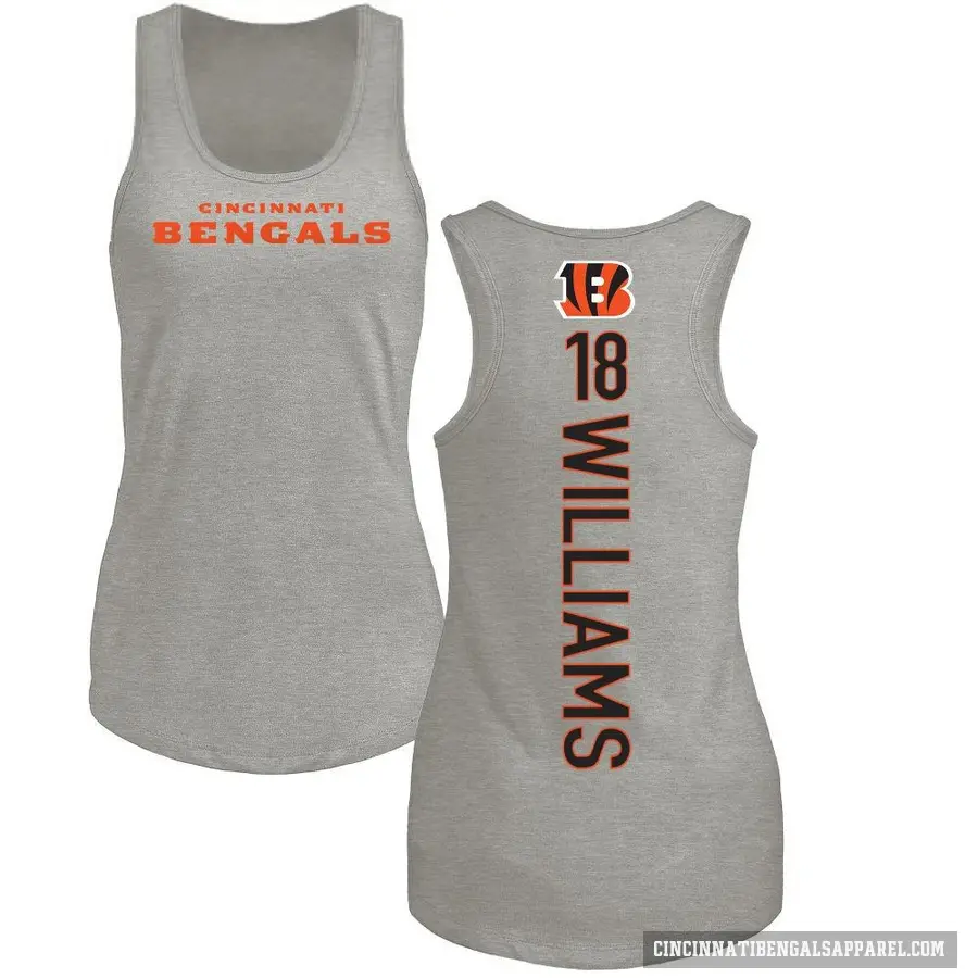 Women's ＃18 Isaiah Williams Cincinnati Bengals Ash Backer Tank Top