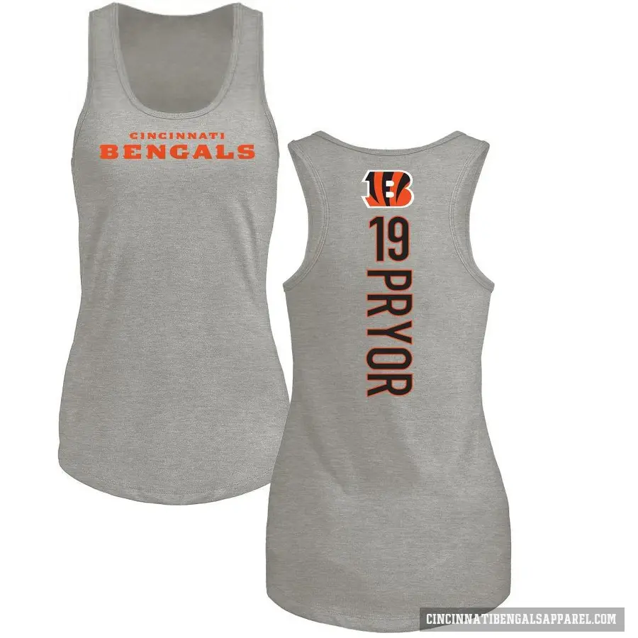 Women's ＃19 Kendric Pryor Cincinnati Bengals Ash Backer Tank Top