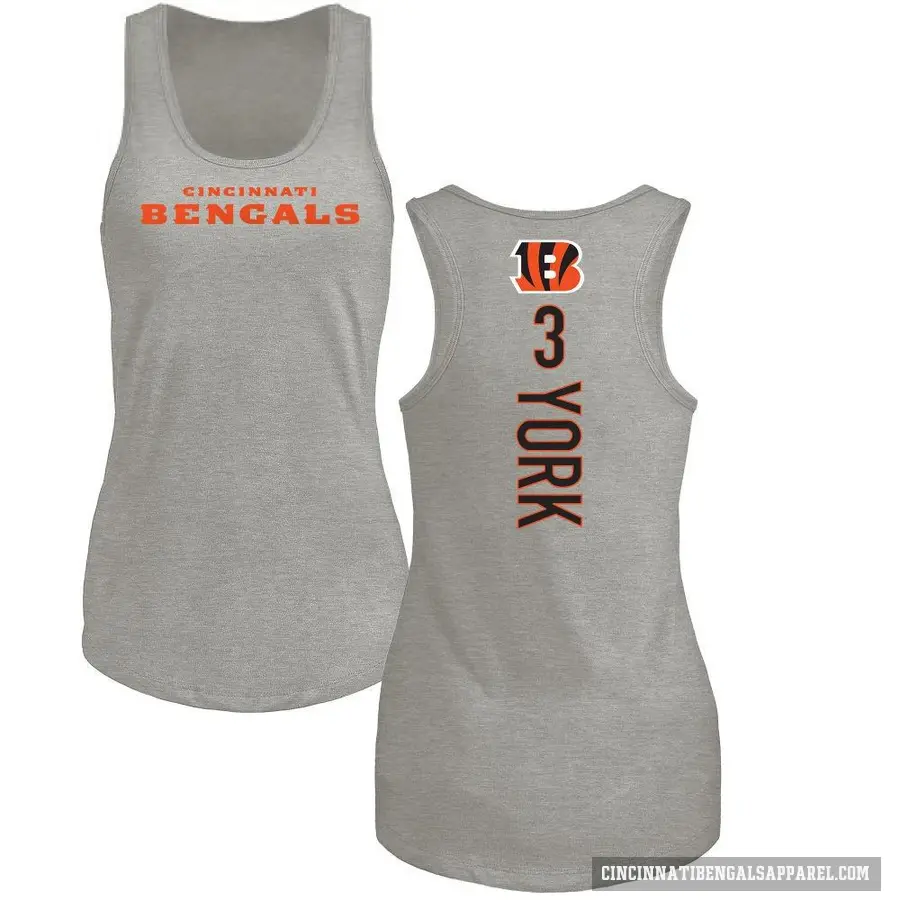 Women's ＃3 Cade York Cincinnati Bengals Ash Backer Tank Top