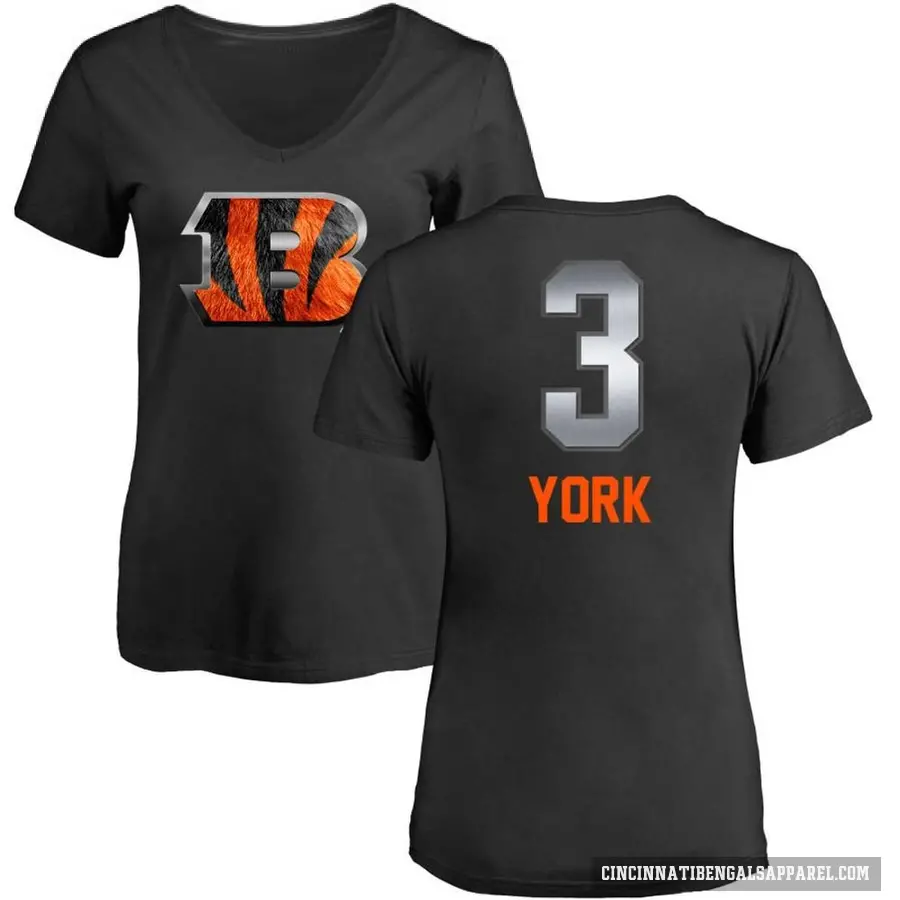 Women's ＃3 Cade York Cincinnati Bengals Black Midnight Mascot T-Shirt