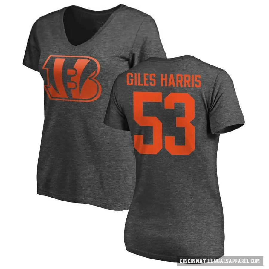 Women's ＃53 Joe Giles-Harris Cincinnati Bengals Ash One Color T-Shirt