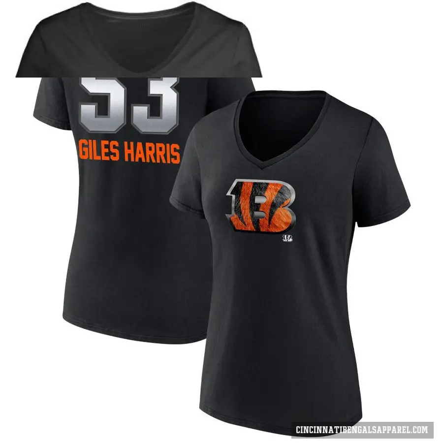Women's ＃53 Joe Giles-Harris Cincinnati Bengals Black Midnight Mascot T-Shirt
