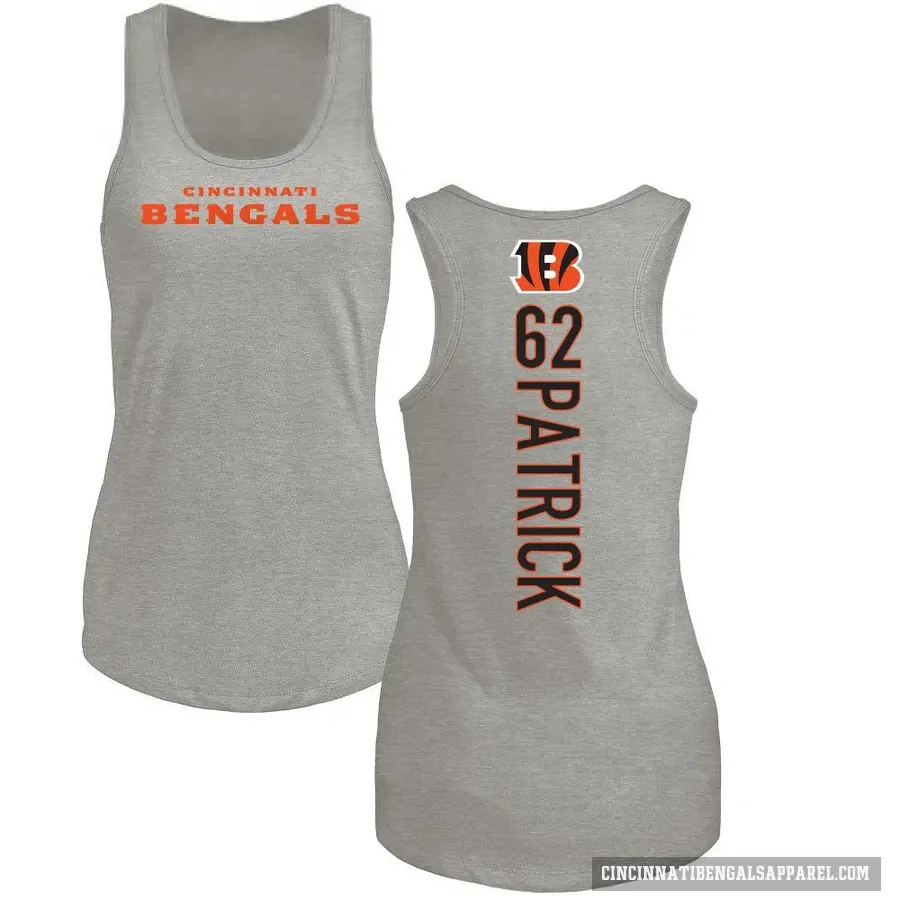 Women's ＃62 Lucas Patrick Cincinnati Bengals Ash Backer Tank Top