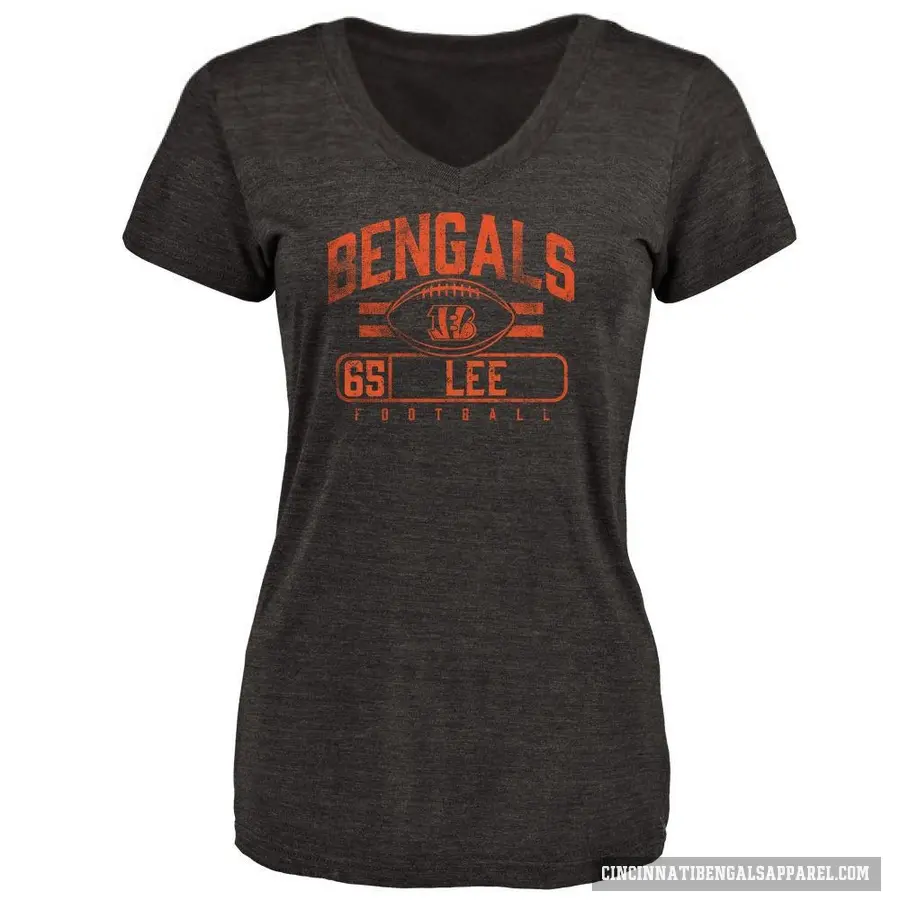 Women's ＃65 Matt Lee Cincinnati Bengals Black Flanker T-Shirt