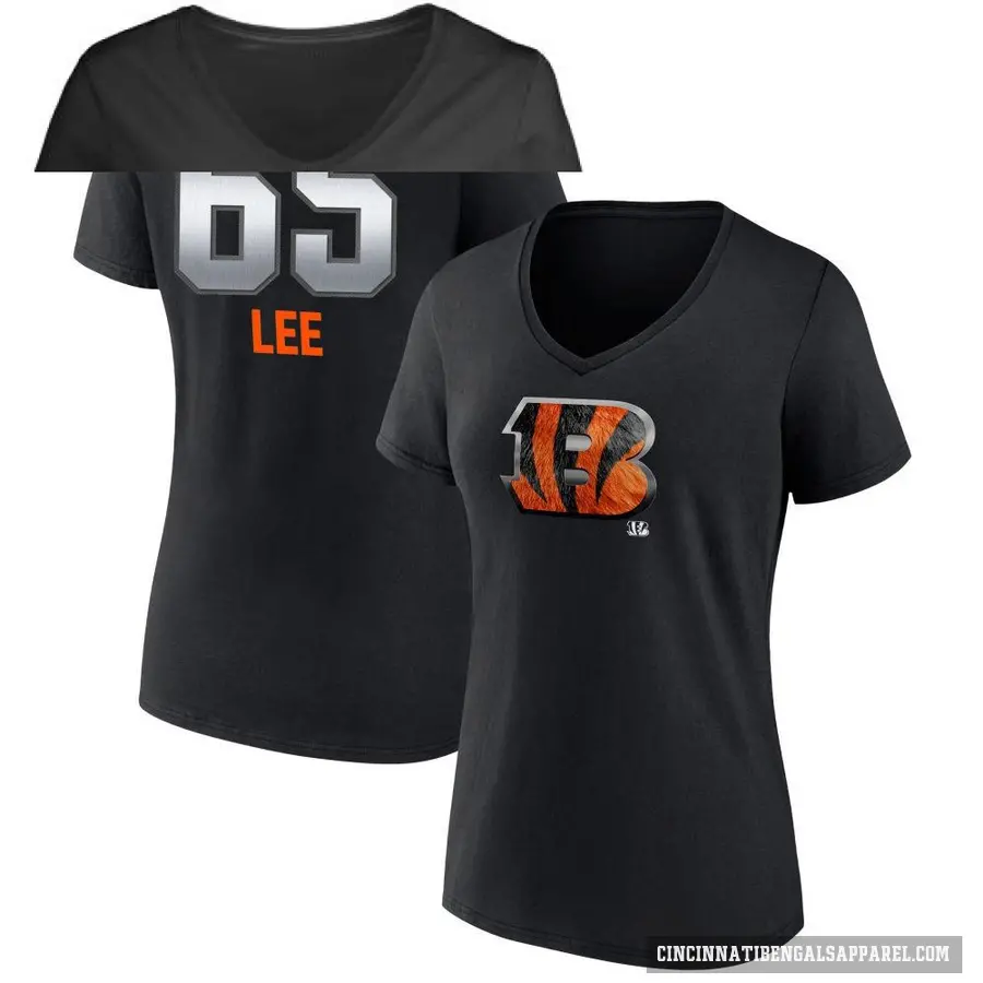Women's ＃65 Matt Lee Cincinnati Bengals Black Midnight Mascot T-Shirt