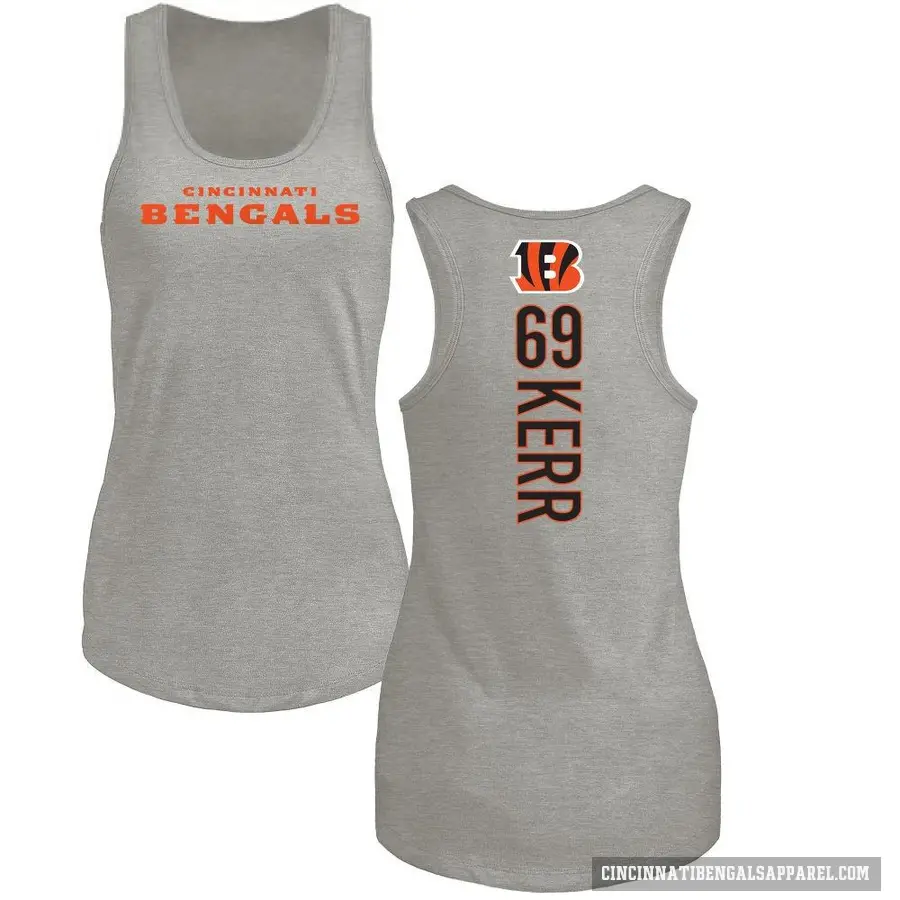 Women's ＃69 Zach Kerr Cincinnati Bengals Ash Backer Tank Top