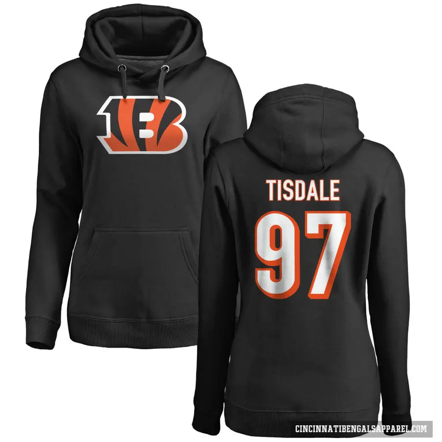 Women's ＃97 Tariqious Tisdale Cincinnati Bengals Black Pro Line Logo Pullover Hoodie