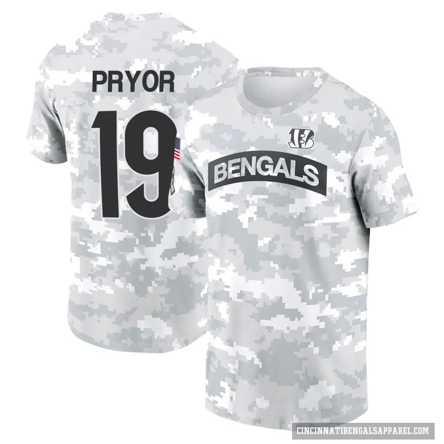 Youth ＃19 Kendric Pryor Cincinnati Bengals Camo Arctic 2024 Salute to Service Performance T-Shirt