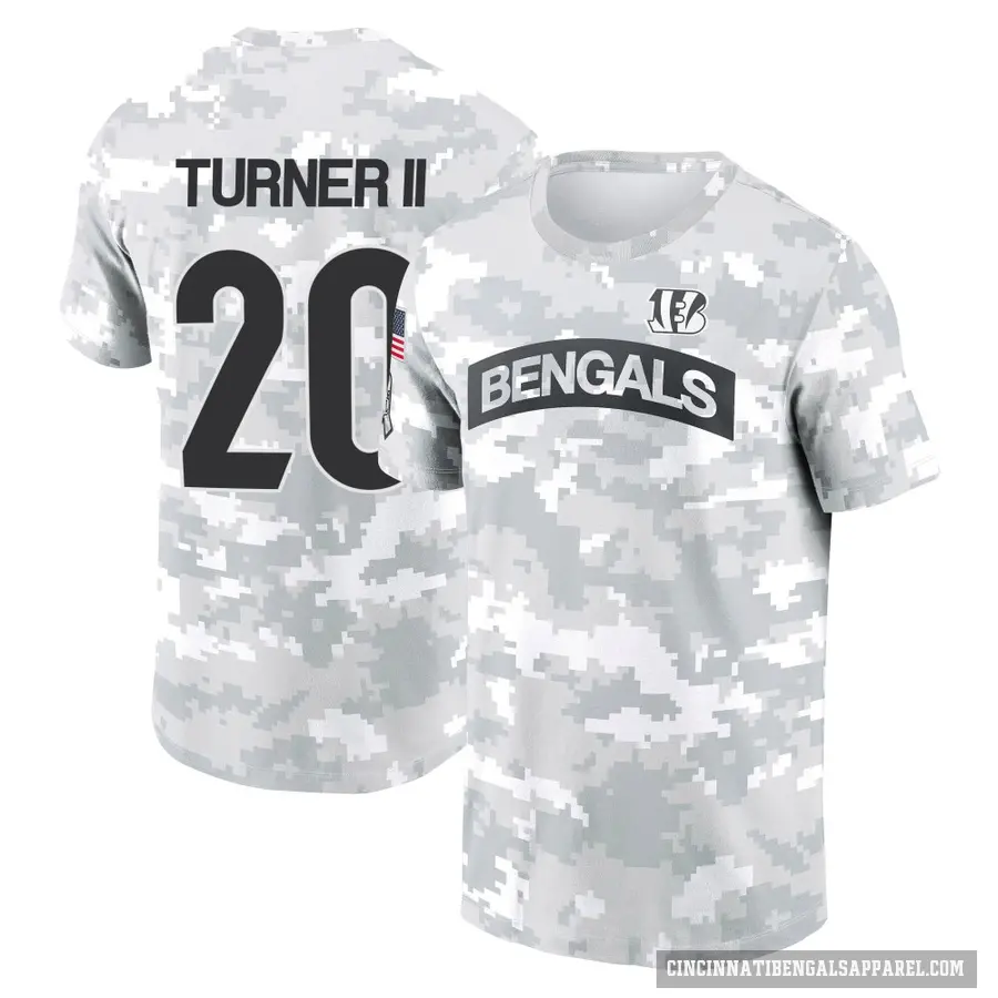 Youth ＃20 DJ Turner II Cincinnati Bengals Camo Arctic 2024 Salute to Service Performance T-Shirt