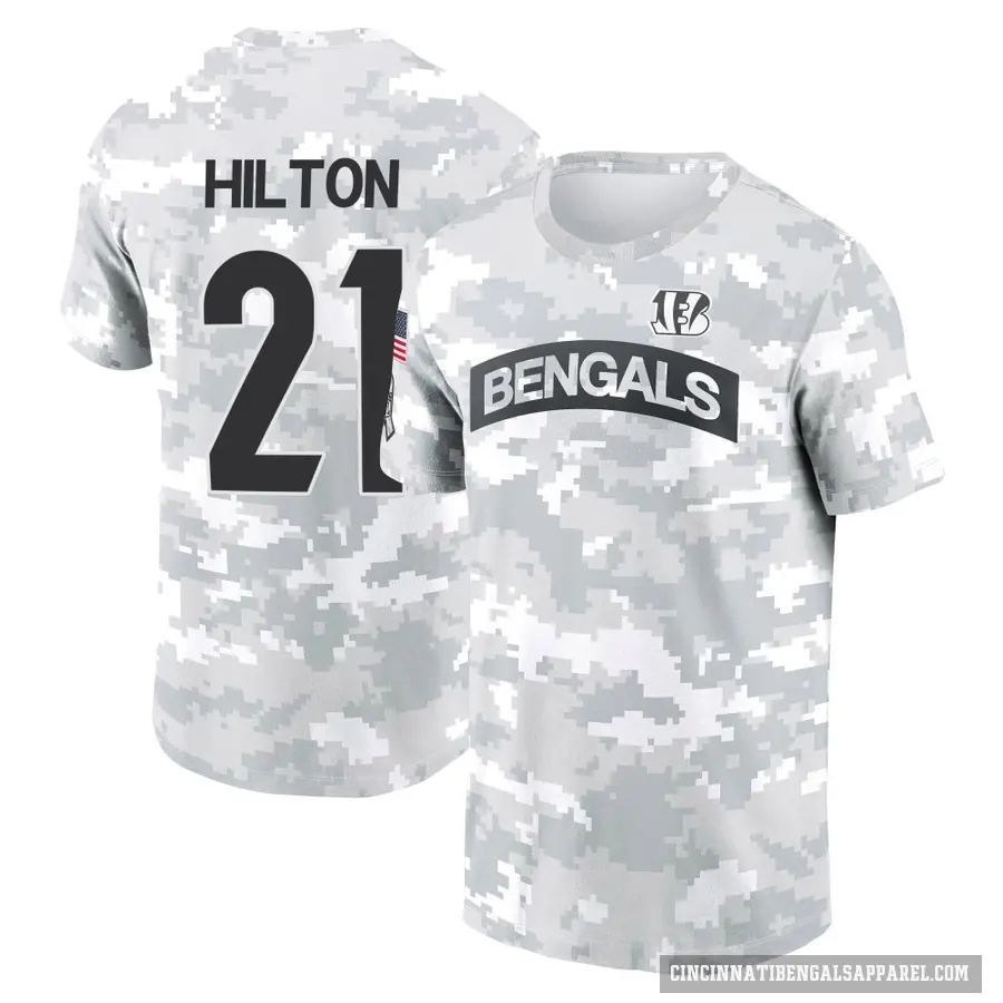 Youth ＃21 Mike Hilton Cincinnati Bengals Camo Arctic 2024 Salute to Service Performance T-Shirt