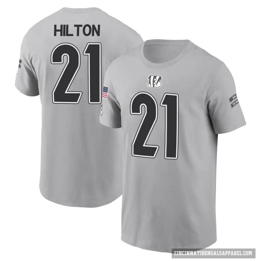 Youth ＃21 Mike Hilton Cincinnati Bengals Gray 2024 Salute to Service T-Shirt