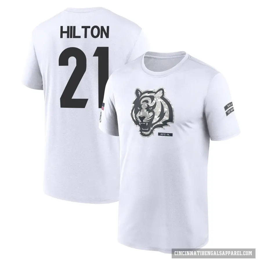 Youth ＃21 Mike Hilton Cincinnati Bengals White 2024 Salute to Service Performance T-Shirt