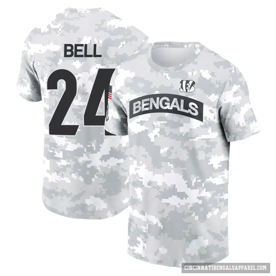 Youth ＃24 Vonn Bell Cincinnati Bengals Camo Arctic 2024 Salute to Service Performance T-Shirt