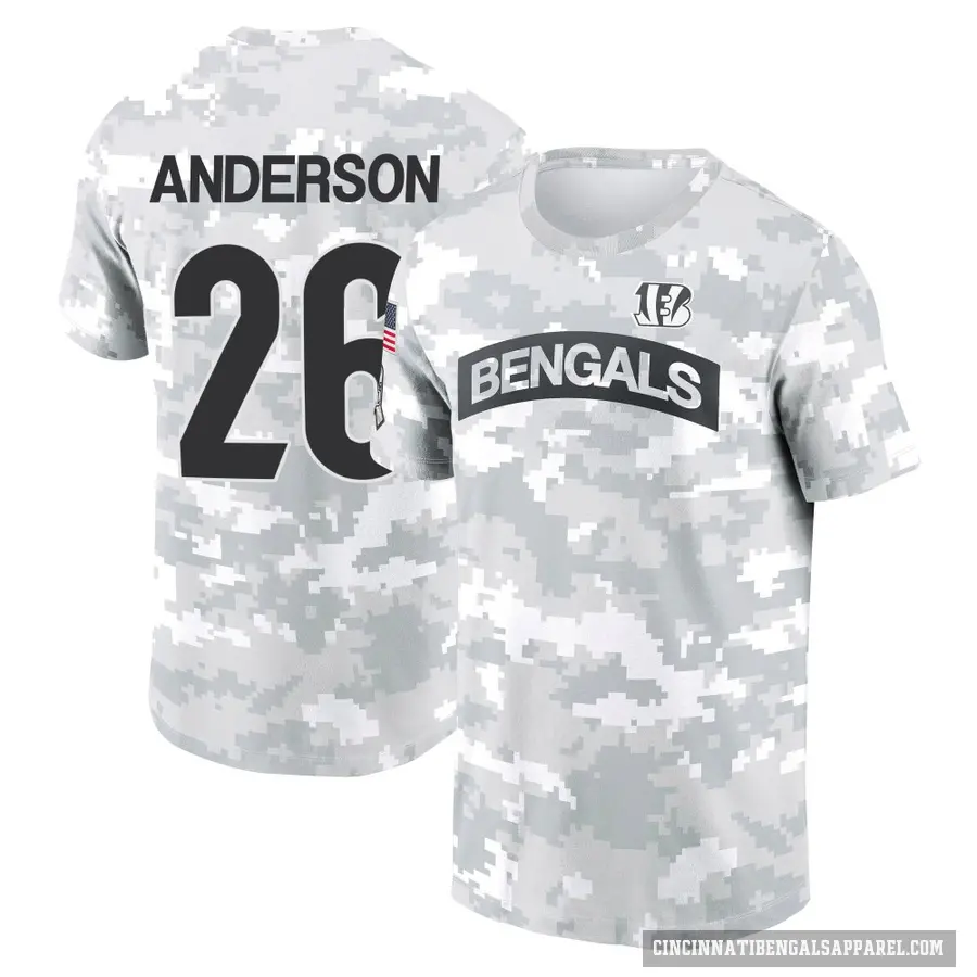 Youth ＃26 Tycen Anderson Cincinnati Bengals Camo Arctic 2024 Salute to Service Performance T-Shirt