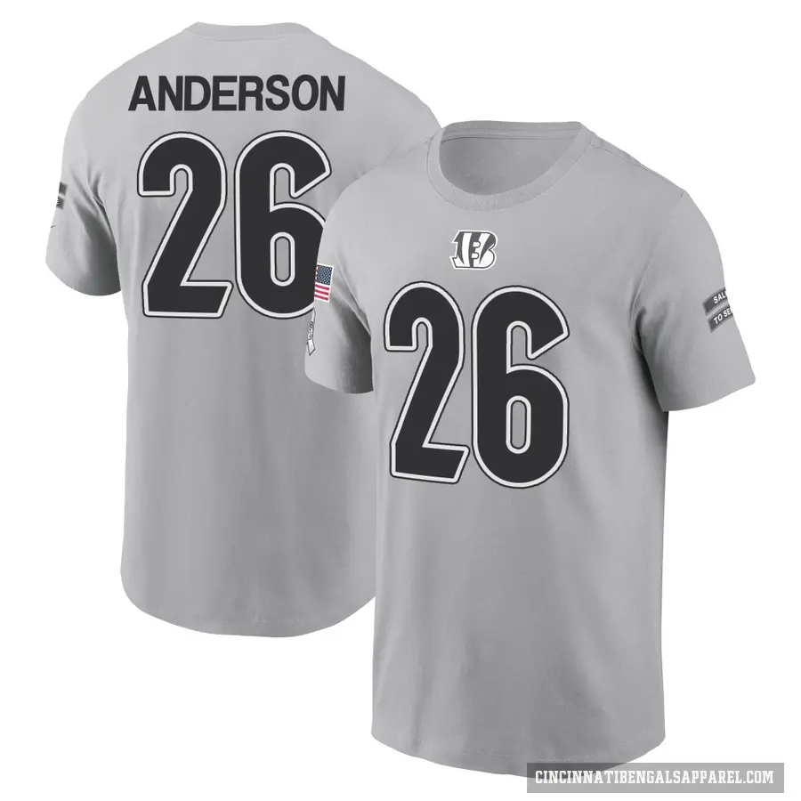 Youth ＃26 Tycen Anderson Cincinnati Bengals Gray 2024 Salute to Service T-Shirt