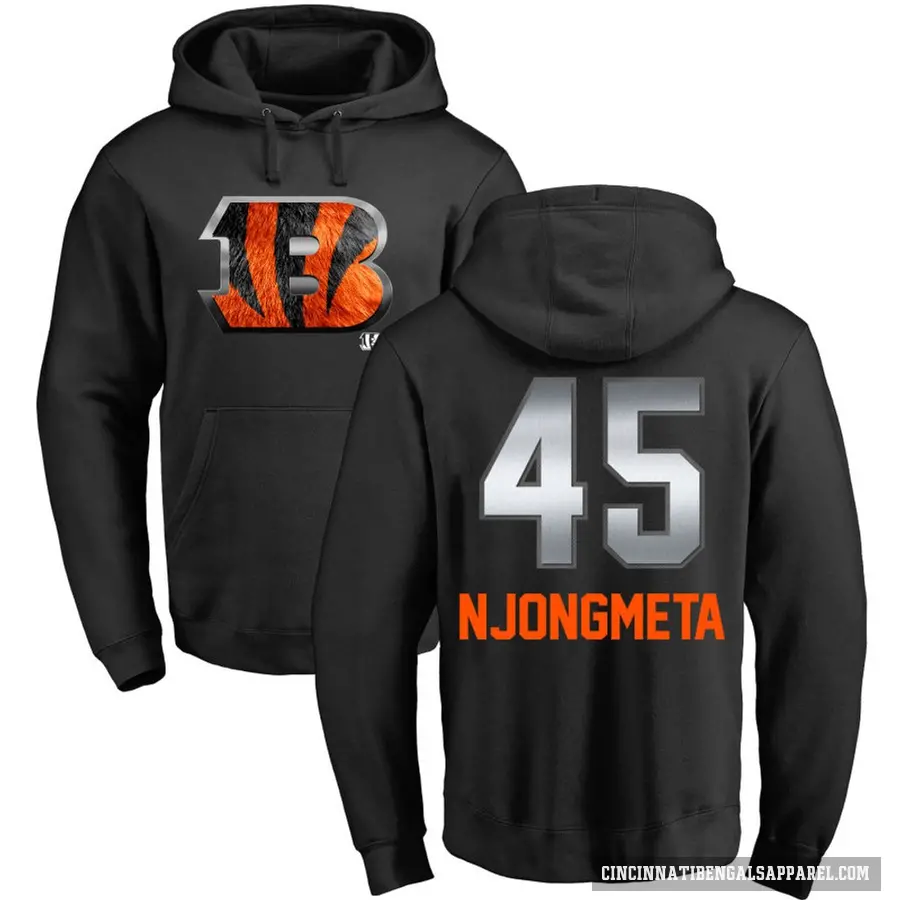 Youth ＃45 Maema Njongmeta Cincinnati Bengals Black Midnight Mascot Pullover Hoodie