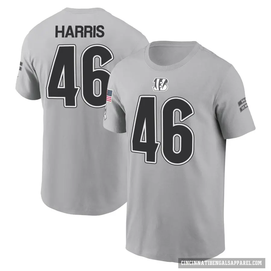 Youth ＃46 Clark Harris Cincinnati Bengals Gray 2024 Salute to Service T-Shirt