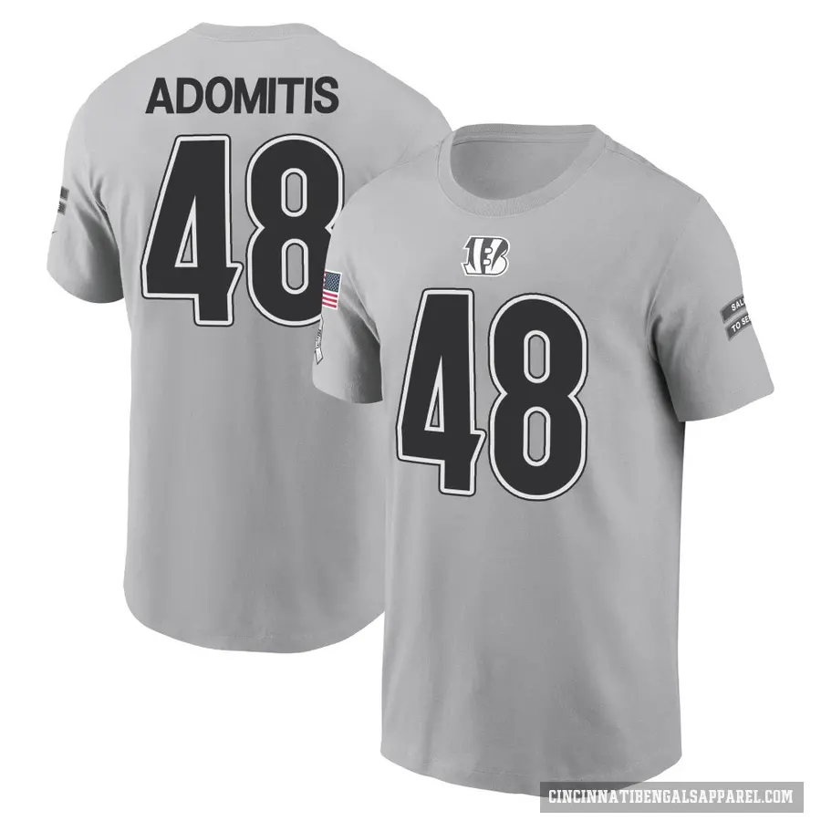Youth ＃48 Cal Adomitis Cincinnati Bengals Gray 2024 Salute to Service T-Shirt