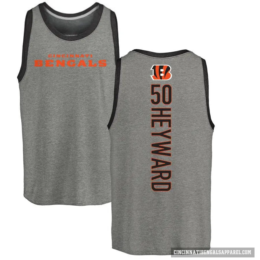 Youth ＃50 Shaka Heyward Cincinnati Bengals Ash Backer Tank Top