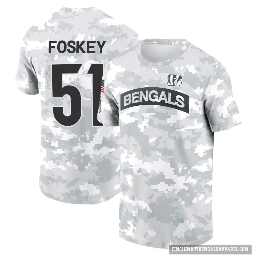 Youth ＃51 Isaiah Foskey Cincinnati Bengals Camo Arctic 2024 Salute to Service Performance T-Shirt