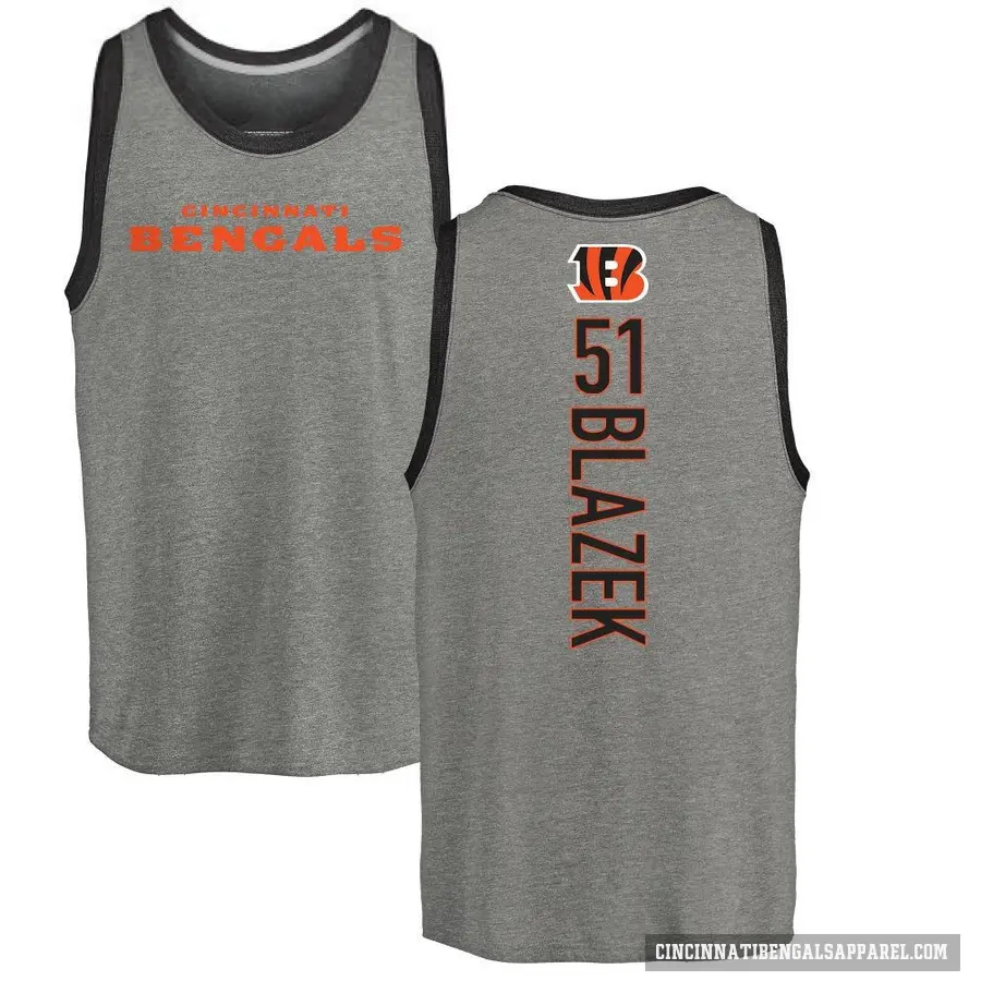 Youth ＃51 Justin Blazek Cincinnati Bengals Ash Backer Tank Top