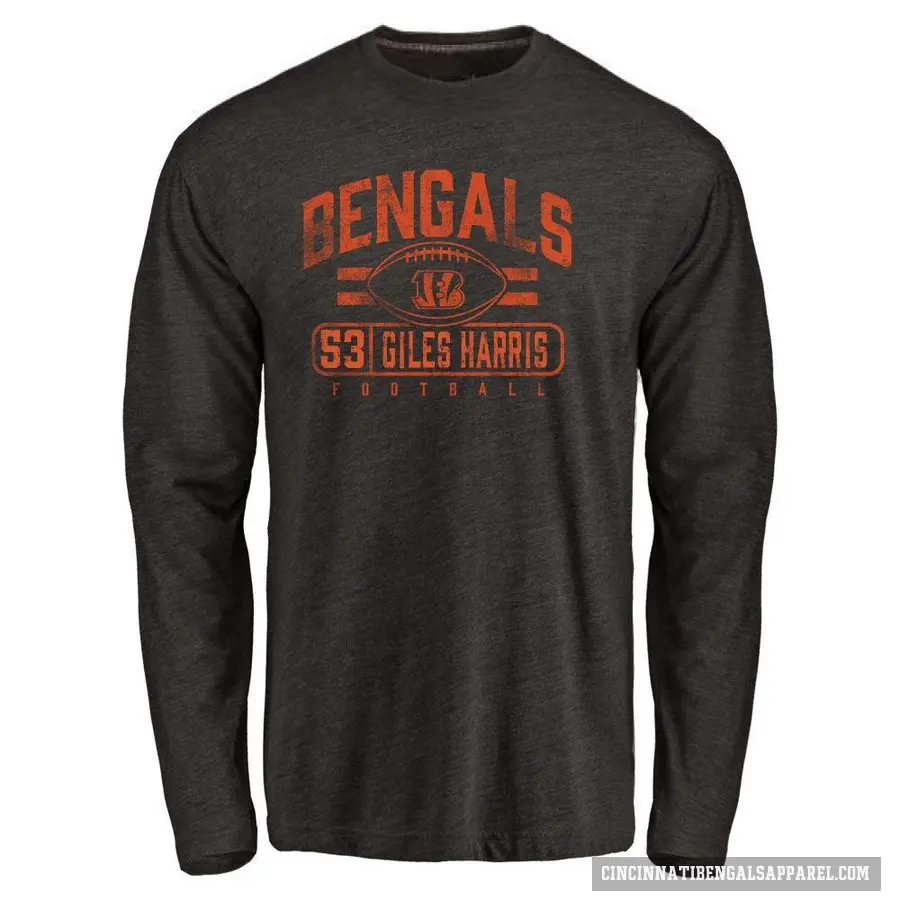 Youth ＃53 Joe Giles-Harris Cincinnati Bengals Black Flanker Long Sleeve T-Shirt