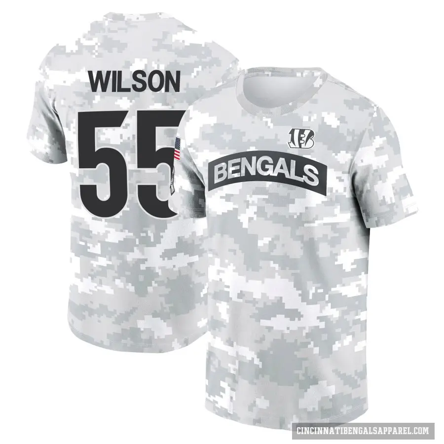 Youth ＃55 Logan Wilson Cincinnati Bengals Camo Arctic 2024 Salute to Service Performance T-Shirt