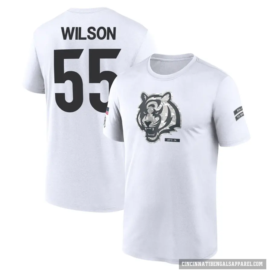 Youth ＃55 Logan Wilson Cincinnati Bengals White 2024 Salute to Service Performance T-Shirt