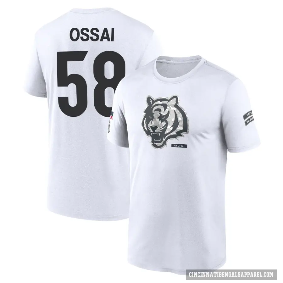 Youth ＃58 Joseph Ossai Cincinnati Bengals White 2024 Salute to Service Performance T-Shirt