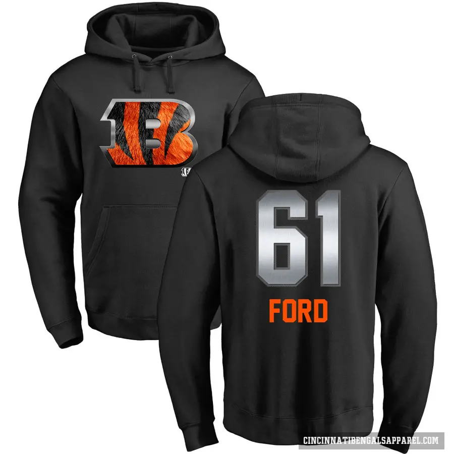 Youth ＃61 Cody Ford Cincinnati Bengals Black Midnight Mascot Pullover Hoodie