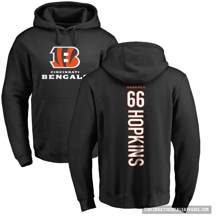 Youth ＃66 Trey Hopkins Cincinnati Bengals Black Pro Line Backer Pullover Hoodie