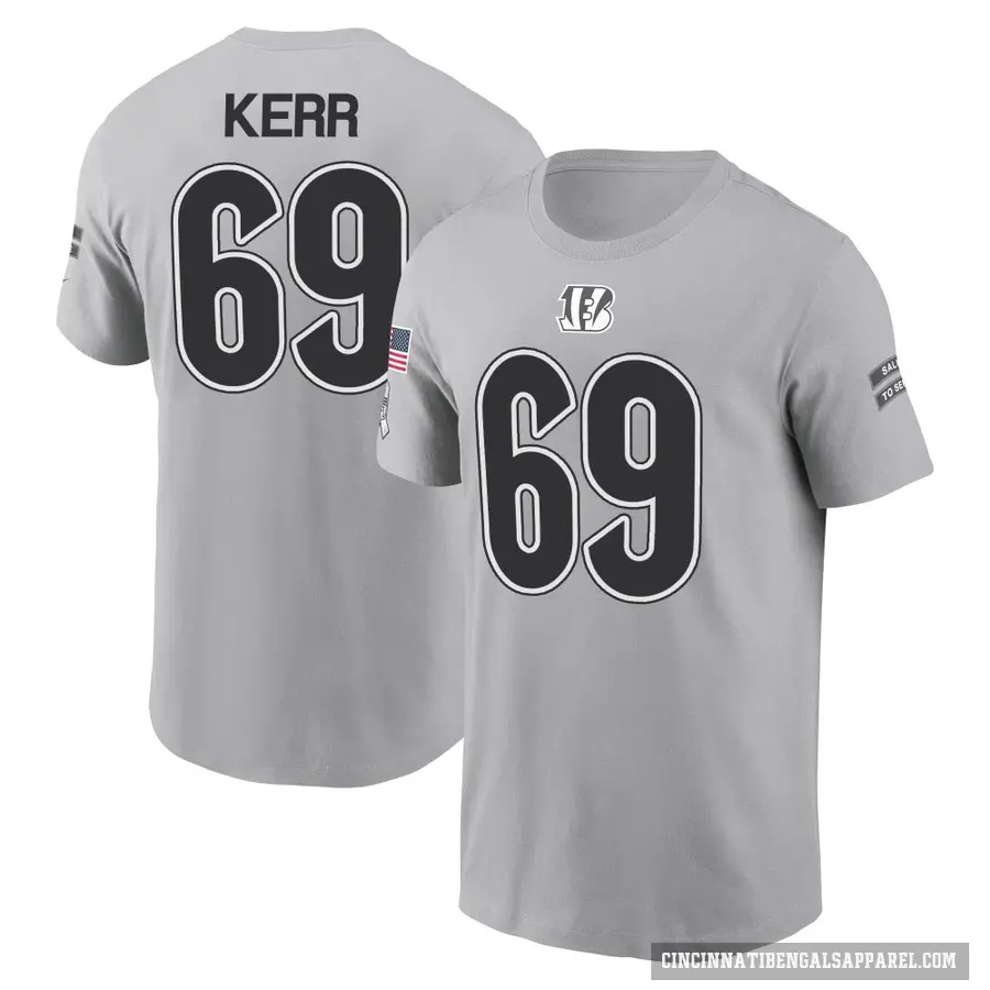 Youth ＃69 Zach Kerr Cincinnati Bengals Gray 2024 Salute to Service T-Shirt