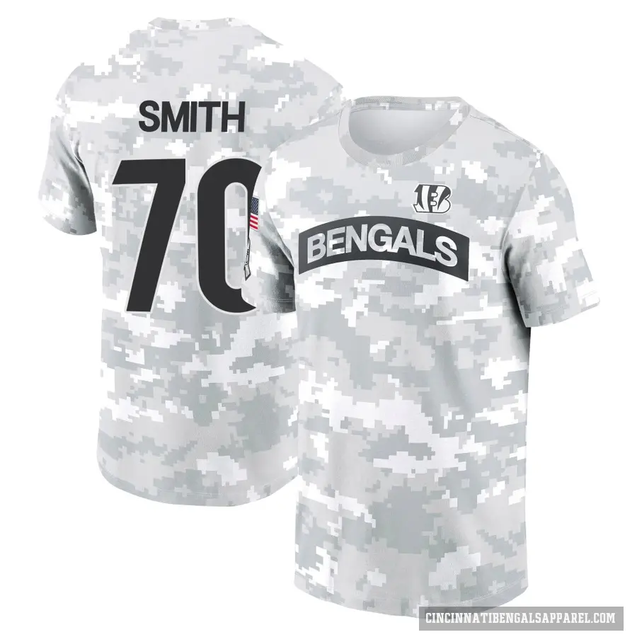 Youth ＃70 D'Ante Smith Cincinnati Bengals Camo Arctic 2024 Salute to Service Performance T-Shirt