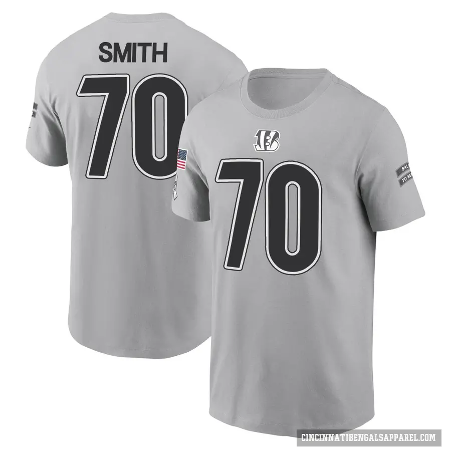 Youth ＃70 D'Ante Smith Cincinnati Bengals Gray 2024 Salute to Service T-Shirt