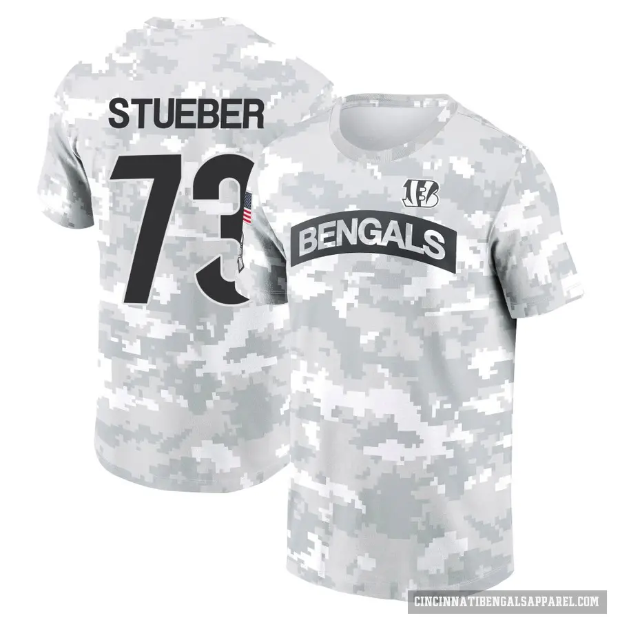Youth ＃73 Andrew Stueber Cincinnati Bengals Camo Arctic 2024 Salute to Service Performance T-Shirt