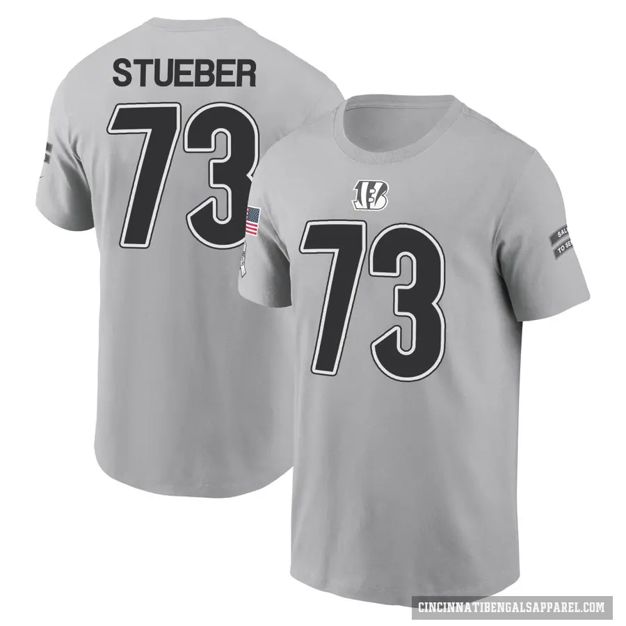 Youth ＃73 Andrew Stueber Cincinnati Bengals Gray 2024 Salute to Service T-Shirt
