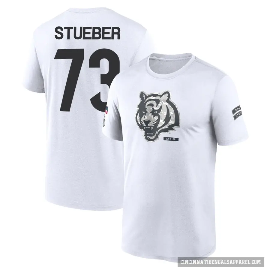 Youth ＃73 Andrew Stueber Cincinnati Bengals White 2024 Salute to Service Performance T-Shirt