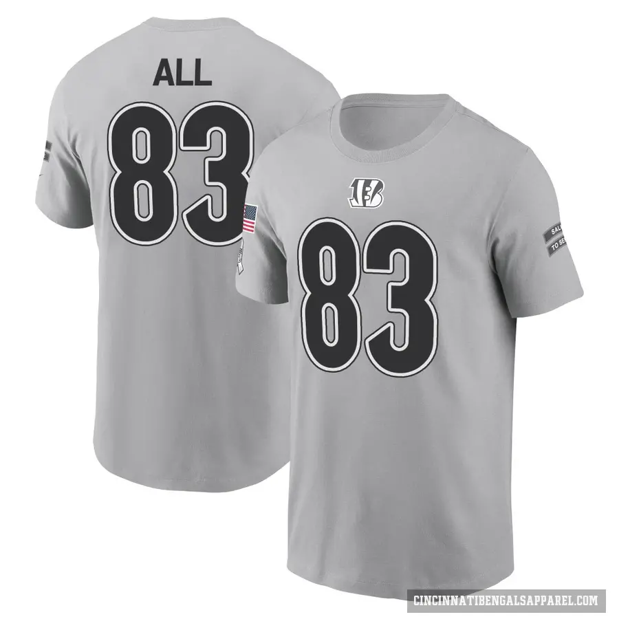 Youth ＃83 Erick All Jr. Cincinnati Bengals Gray 2024 Salute to Service T-Shirt