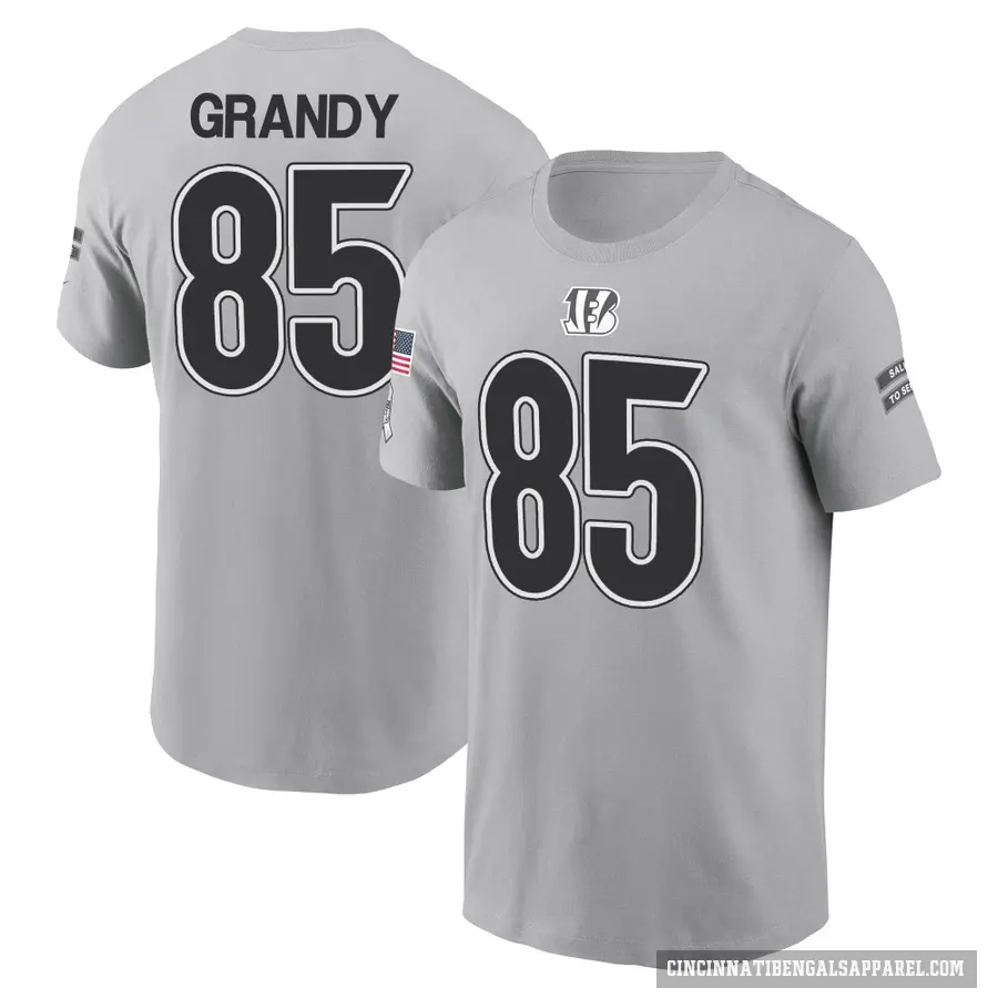 Youth ＃85 Cam Grandy Cincinnati Bengals Gray 2024 Salute to Service T-Shirt