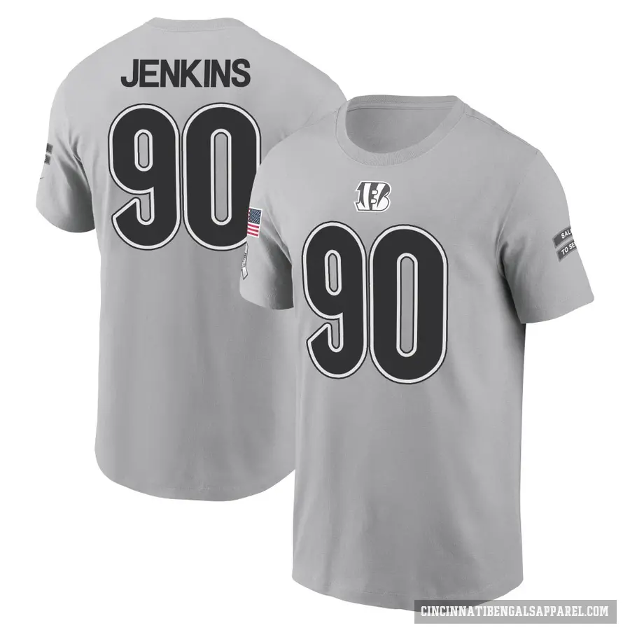 Youth ＃90 Kris Jenkins Jr. Cincinnati Bengals Gray 2024 Salute to Service T-Shirt